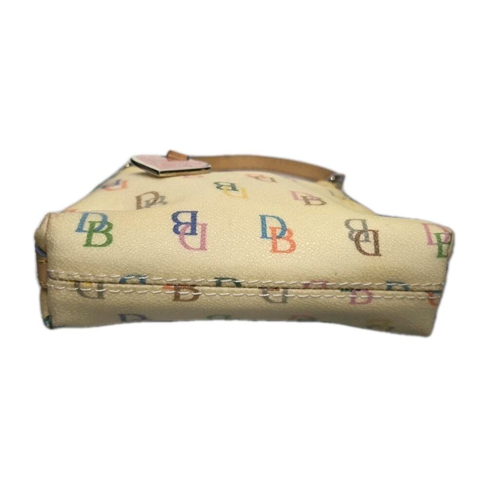 VTG Dooney & Bourke Y2K Micro Bag Rainbow Zip Multicolor DB Monogram - Picture 3 of 14